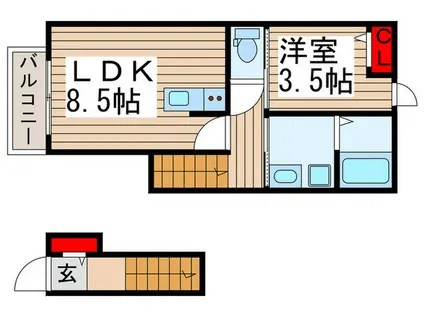 GOOD HILLS FUNABASHI(1LDK/2階)の間取り写真