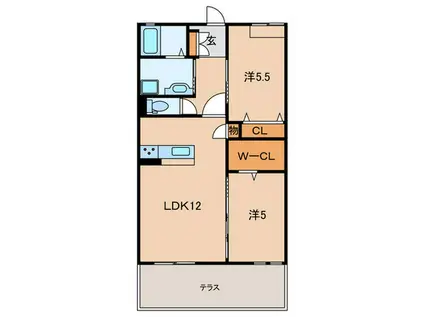 VENTVERT小倉(2LDK/1階)の間取り写真