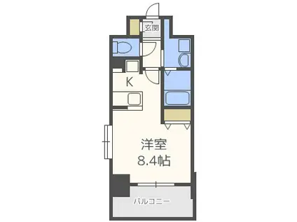 ラグゼ江戸堀(ワンルーム/9階)の間取り写真