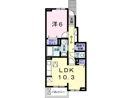 エスペランサ白国III(1LDK/1階)の間取り写真