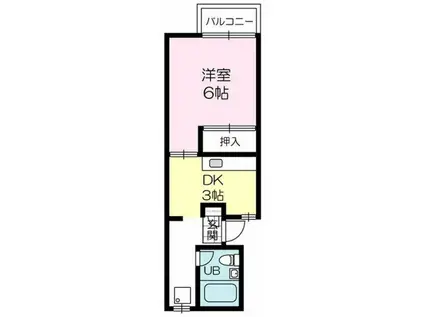 クリスタル稲美(1DK/2階)の間取り写真