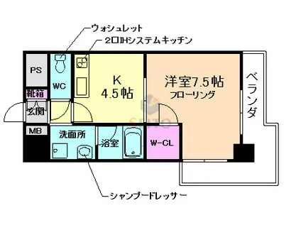 ハイムラポールPART12(1K/8階)の間取り写真