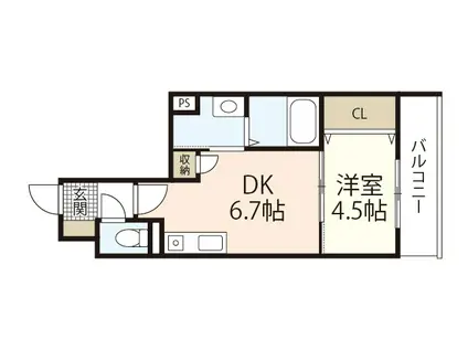 KOTI井口明神(1DK/3階)の間取り写真