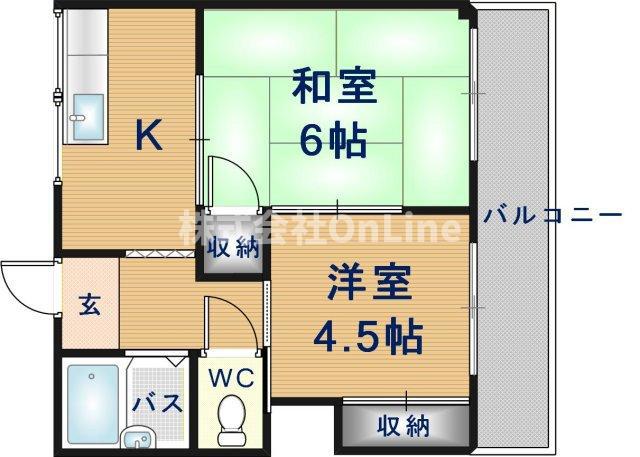 クローバーハイツ(2K/3階)の間取り写真