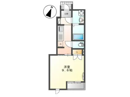 アンソレイエ・本堀(1K/1階)の間取り写真