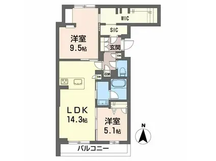 BON FILONE(2LDK/3階)の間取り写真