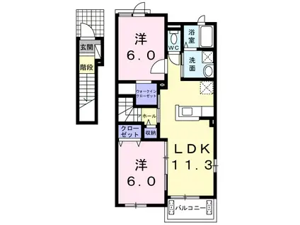 ヴィーナス ホープ V(1LDK/1階)の間取り写真