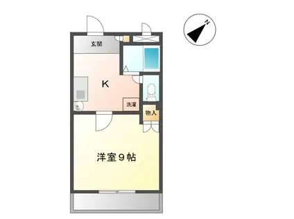 レザンドールII(1K/1階)の間取り写真