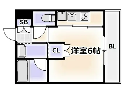ファイブコート阪南町(ワンルーム/8階)の間取り写真