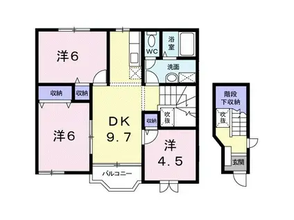 ラヴィーナI(3DK/2階)の間取り写真