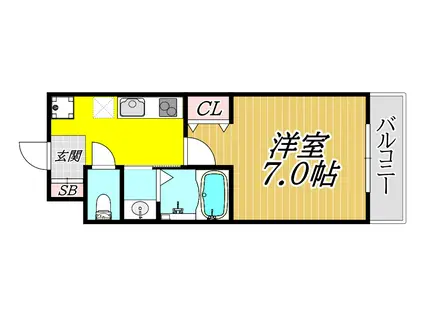 AILE南塚口V(1K/2階)の間取り写真