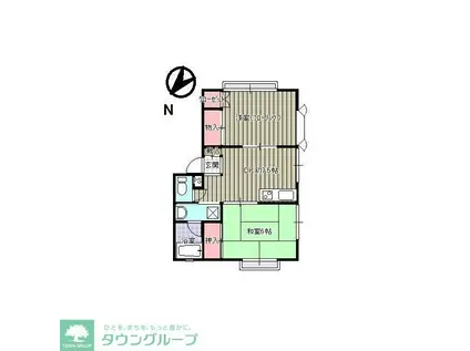 スカイハイツ(2DK/2階)の間取り写真