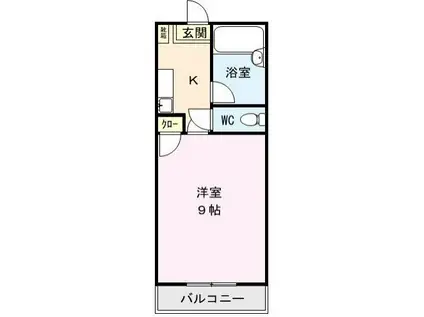 プレアール三苫II(1K/2階)の間取り写真