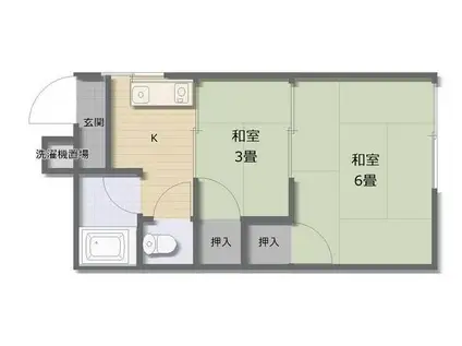 富士コーポ(2K/1階)の間取り写真