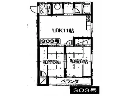 ニキコーポラス(2LDK/3階)の間取り写真