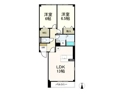 メゾン欅(2LDK/2階)の間取り写真