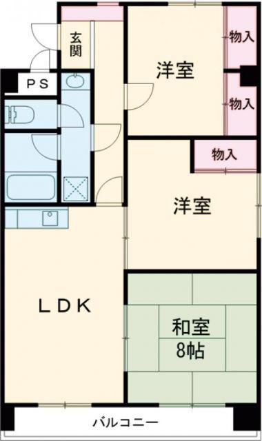 第5水野マンション(3LDK/6階)の間取り写真