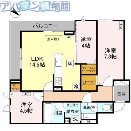 フィラーレ(3LDK/1階)の間取り写真