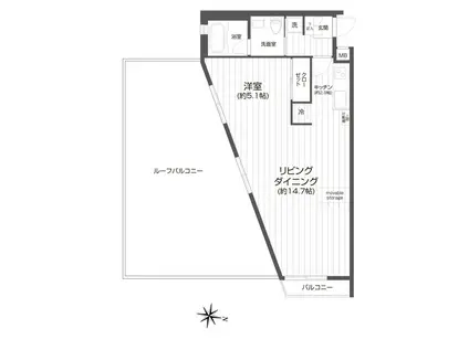 メイクスデザイン用賀(1LDK/3階)の間取り写真