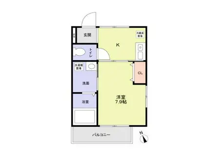 クロレ新検見川(1K/2階)の間取り写真