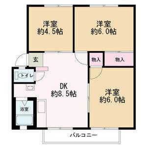 コルティオ 1(3DK/1階)の間取り写真