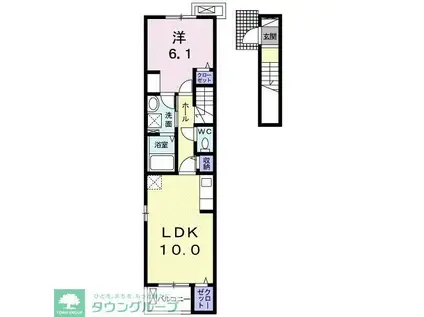 ノビコス(1LDK/2階)の間取り写真