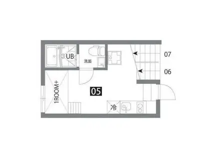 カラスヤマテラスN(ワンルーム/1階)の間取り写真