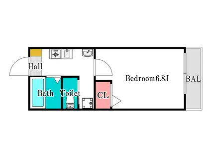 カーム広瀬町(1K/1階)の間取り写真