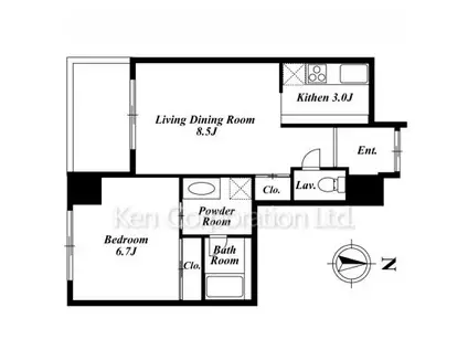 代官山プラザ(1LDK/7階)の間取り写真
