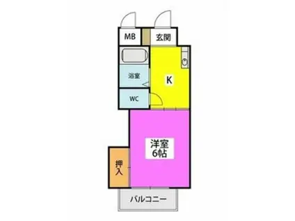 鹿島ビル(1K/4階)の間取り写真