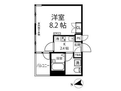 ノースコート北山田(1K/3階)の間取り写真
