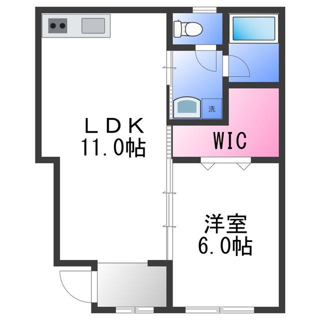 TJ西浜 A(1LDK/1階)の間取り写真