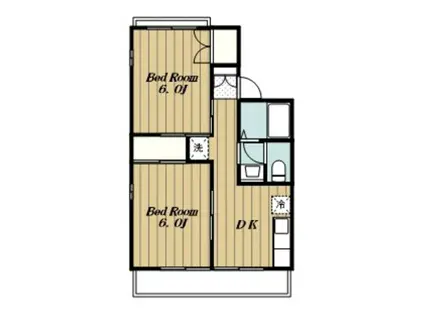 エントピア嶋崎(2DK/1階)の間取り写真