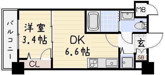 NO.71オリエントトラストタワー(1DK/4階)の間取り写真