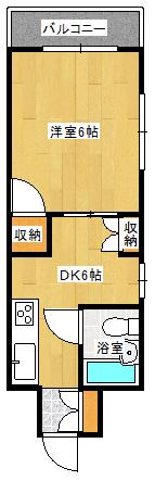 房男本店横川ビル(1DK/7階)の間取り写真