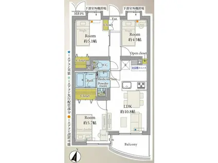 ロイヤルパレス大崎(3LDK/3階)の間取り写真