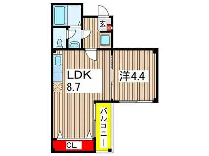 TOASTINA新宿(1LDK/3階)の間取り写真