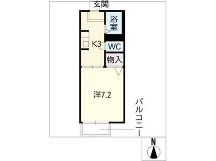 ステージア泊(1K/1階)の間取り写真