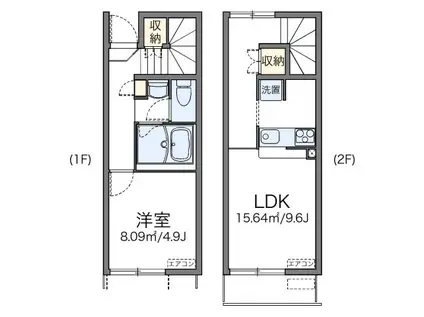 レオネクストSUZUKI(1LDK/1階)の間取り写真
