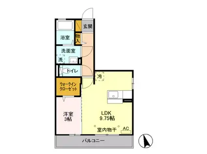 D-ROOMプティール III201(1LDK/2階)の間取り写真