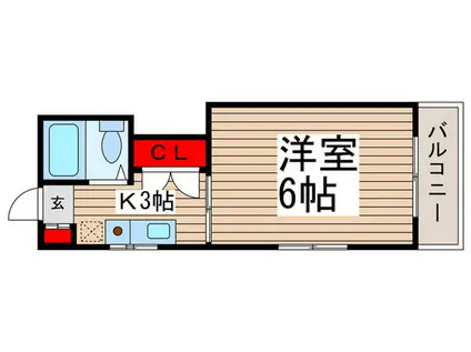メゾンオーキスA(1K/2階)の間取り写真