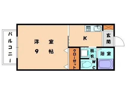 橘倶楽部参番館(1K/2階)の間取り写真