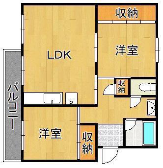 富野サンコーポ101(2LDK/1階)の間取り写真