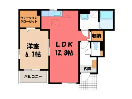 K´S FLAT(1LDK/1階)の間取り写真