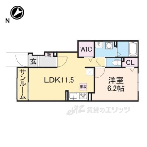 サニータウン横田Ⅱ(1LDK/1階)の間取り写真