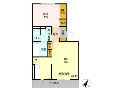 サンルーチェ 305(1LDK/3階)の間取り写真