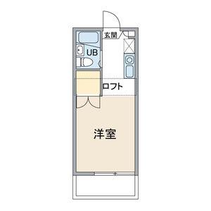 ヒルズ東山A(ワンルーム/2階)の間取り写真
