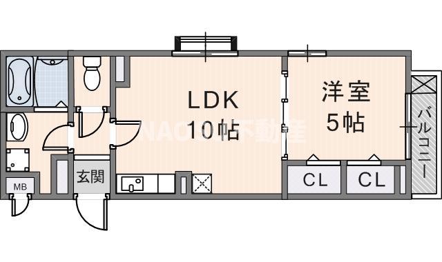 ラガーコート(1LDK/2階)の間取り写真