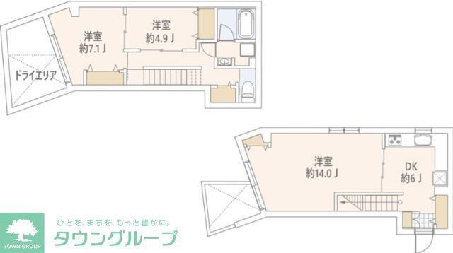 GRANDSTORY用賀II(2LDK/1階)の間取り写真