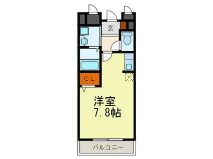 エテルノ・スクウェア弐番館(ワンルーム/2階)の間取り写真